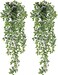 Artigreen 2 Pots Artificial Hanging Plants Faux Ivy Vines Potted Artificial Plant Fake Ivy Leaves for Wall Shelf Windowsill Home Garden Hanging Basket Farmhouse Indoor Outdoor Decor