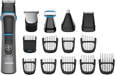 Blaupunkt 14-in-1 Trimmer &amp; Shaver Kit for Men &ndash; Precision Beard Trimmer, Nose &amp; Body Groomer, USB-C Rechargeable, LCD Display, 120 Min Runtime, Quick Charge, Multiple Guide Combs &ndash; SRM614