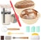 Sourdough Starter Kit Bread Baking Supplies Bread Proofing Basket 9 inch Round &amp; 10 inch Oval Bread Proofing Basket, 24Oz Jar