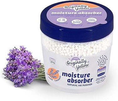Originally Yellow Moisture Absorber and Air Purifier   Lavender Scented   Plant-Based, 300 g (1-Pack)