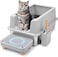Petmate Top Entry Litter Cat Box With Filter Lid To Clean Paws