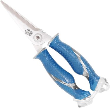 8&rsquo;&rsquo; Titanium-Bonded Fishing Scissors with Micro Serrated Edges