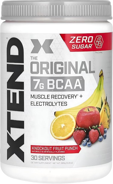 Original BCAA Powder Knockout Fruit Punch   ZERO CALORIE, ZERO CARB, ZERO SUGAR - Post Workout Muscle Recovery Drink with Amino Acids - 7g BCAAs for Men &amp; Women   30 Servings