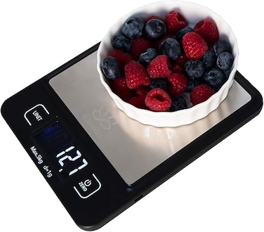 Rejuvences Kitchen Digital Food Scale - Measures 4 different units - Easy to Use - Measure Food weight - Cooking recipe- Healthy Diet &ndash; Battery included &ndash; Light weight - Easy to Carry and store