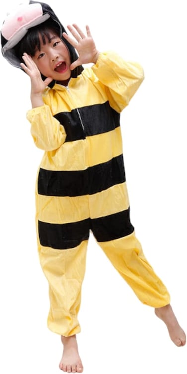 Honey Bee Costume for Kids 2-7 Years &ndash; Bumblebee Costume Kids &ndash; Halloween Costume for Kids &ndash; Bee Jumpsuit Halloween Cosplay Costume Fancy Dress Roleplay Outfit for Kids