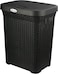 Laundry Basket, Black with Lid, 50L Capacity