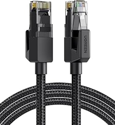 Ethernet Cable Cat 6 1M Braided Network Cable 1Gbps High Speed Internet Cord Shielded LAN Wire RJ45 Connector Compatible with Router PS5 Xbox Smart TV Switch WiFi Extender Ethernet Adapter