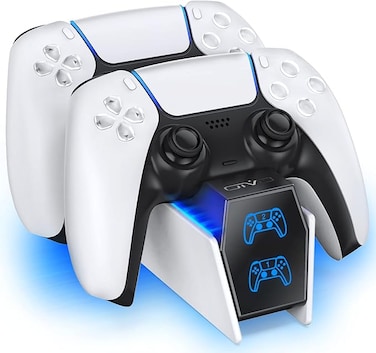 PS5 Charging Station, OIVO 2H Fast PS5 Controller Charger for Playstation 5 Dualsense Controller, Upgrade PS5 Charging Dock with 2 Types of Cable, PS5 Charger for Dual PS5 Controller, USB