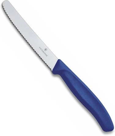 Classic Round Tip Wavy Tomato Knife, Blue