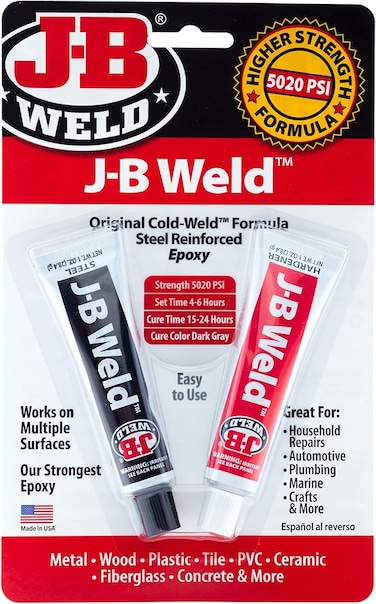 J B Weld 8265S Original Cold Weld Steel Reinforced Epoxy Metal to Metal Glue, 2 oz, Dark Grey