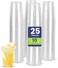25 Pieces 10Oz Juice Cup Clear Strong Disposable Plastic Cups - Ideal for iced coffee, smoothies, Bubble Boba tea, milkshakes, frozen cocktails, water, sodas, juices, snacks, dessert &amp; more.