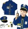 Policeman Costume for Boys, Police Officer Costume,Police Dress Includes Shirt, Hat for Dress Up Party, Role-playing, Idea Gift for Boy and Girls Ages 3-6 Years