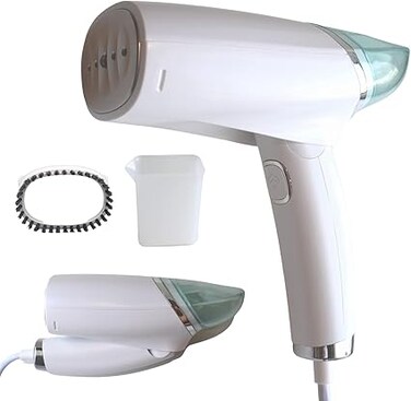 Travel Steamer for Clothes, Portable and Foldable Handheld Garment Steamer, Fast Heat-up, Steam Iron Fabric Wrinkle Remover with Brush and water cup for Home and Travel