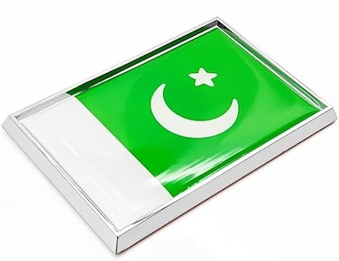 Perdecor Pakistan Flag Sticker Emblem Pakistani Decal Car Chrome Flags, 2 Pack, 3 x 2 inches