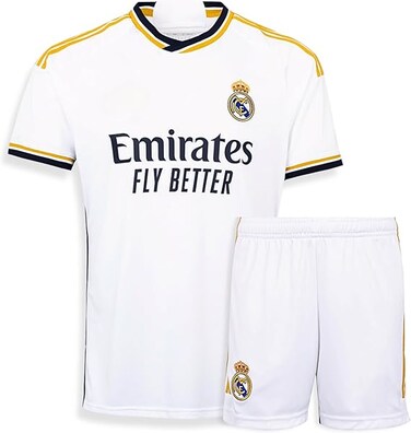 Real Madrid Football Soccer Jersey for Kids &ndash; Kids &amp; Adults BELLINGHAM, VINI Jr, MBAPPE Jersey kit for Kids