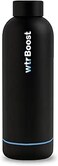 wtrBoost Matt Black Insulated Stainless Steel Water Bottle - 500ml Flask for Hot or Cold Beverages, Gym Bottle, &amp; Everyday Hydration