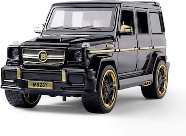 Mercedes-benz G65 Model Die-cast Pull Back Car 1:24 Zinc Alloy Children's Toy with Real Sound and Lights Christmas Gifts for Boys Collectibles with Barrier Card
