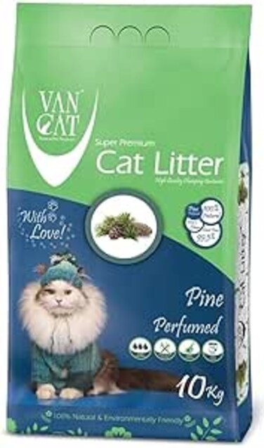 Van Cat White Bentonite Clumping Cat Litter Pine 10K Compact