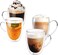 Double Walled Glass Coffee Mugs Set of 4, 12 OZ Clear Glass Insulated Mugs with Handle for Cappuccino, Tea, Latte, Cups, Beverage Glasses Heat Resistant