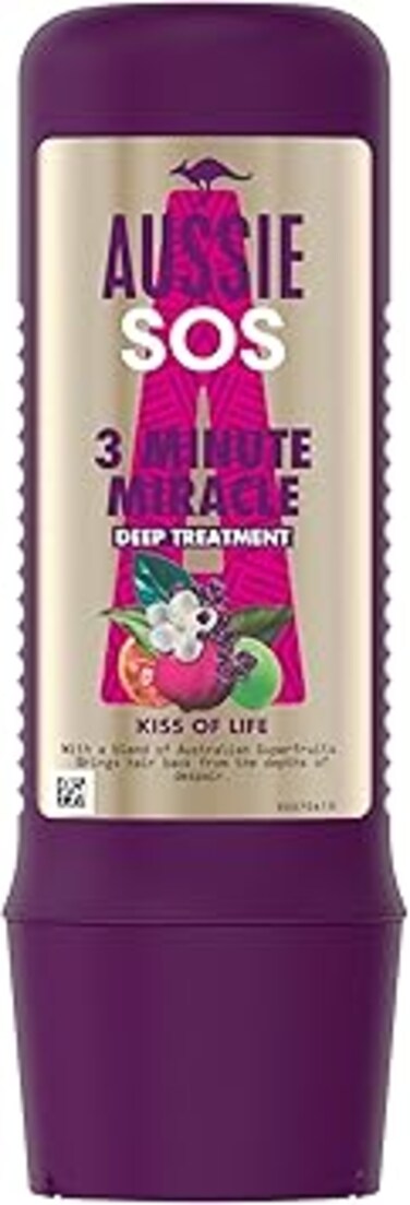 Aussie SOS Kiss of Life 3 Minute Miracle Deep Treatment for Dry, Damaged Hair, 225 ml