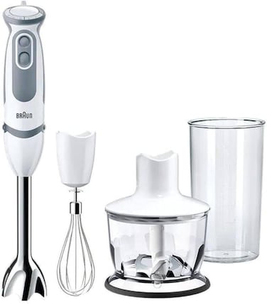 MultiQuick 5 Hand Blender, PowerBell Plus Technology, Splash Control, 21 speed, Whisk, Ergonomic Shape, Comfortable Soft Grip, 1000 Watts, 500 ml Chopper - MQ 5235