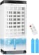 Pomefar Evaporative Air Cooler 3-in-1 Portable Cooling Fan for Summer with Timer &amp; Remote, 3-Speed Oscillating Air Circulator Swamp Cooler, Room Personal Coolers for Bedroom Kitchen Office Indoor Use