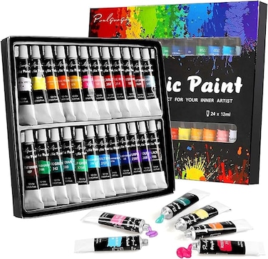 Acrylic Paint set, 36x12ml Tubes Artist Quality oil Acrylic paints water color Non Toxic vibrant colors, Oil paint suitable for beginners &amp; professionals painting on Canvas, wood, clay (36 COLORS)