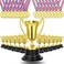 24Pcs Kids Mini Gold Awards Trophy Includes Gold Small Plastic Trophy Cup 3.34'' and Winner Medals 1.4'' for Party Favors School Sports Events Prize Competition, Golden
