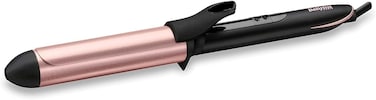 BaByliss Hair Curling Iron, Extensive Wide Reach 32mm Curling Tong Barrel, Ultra-Fast Heat With Led &amp; 6 Temperature Setting 160&deg;C-210&deg;C, 2.5m Ceramics Swivel Cord, C452SDE (Rose Quartz)
