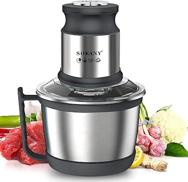 SOKANY 800W Meat Grinder Electric, electric meat grinder 3L Stainless Steel Meat Blender Food Chopper for Meat, Vegetables, Fruits and Nuts with 4 Sharp Blades. (SK-7027, 800W, 3L)