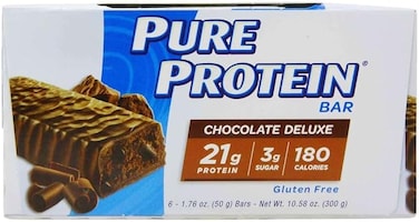 Chocolate Deluxe Bar (50 Grams x Box of 6pcs)   With 21g Protein + 180 Calories In Each Serve   Healthy Snacking   Gluten Free   300 Grams