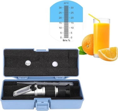 Agatige 0-90% Digital Brix Refractometer, Sugar Content Hydrometer Automatic Temperature Compensation Maple Syrup Sugar Measurement Machine for Honey, Maple Syrup