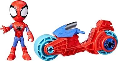 SPIDEY AND HIS AMAZING FRIENDS Marvel , Action Figure with Toy Motorcycle, Preschool Toys for 3 Year Old Boys Girls Up