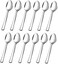 E-far Teaspoon Set of 12, Small 13.5 CM Stainless Steel Tea Spoons Cutlery for Coffee, Dessert, Cake, Non-toxic &amp; Mirror Polished, Squared Edge &amp; Dishwasher Safe