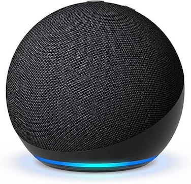 Echo Dot (5th Gen)   smart bluetooth speaker with vibrant sound and Alexa   Use your voice to control smart home devices, play music or the Quran, and more (speaks English &amp; Khaleeji)   Charcoal