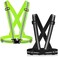 2 Pack Reflective Vest Running Gear,High Visibility Adjustable Safety Vest for Night,Unisex Warning Vests Adjustable Laser Safety Band,Cycling,Hiking, Jogging,Dog Walking (Green)
