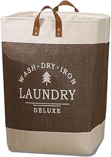 Kuject 100L Laundry Basket with Lid, Waterproof Large Laundry Hamper and Removable Bag, Collapsible Tall Clothes Hamper with Bamboo Handles for Clothes Toys in Dorm Bedroom Bathroom, Black