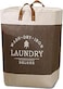 Kuject 100L Laundry Basket with Lid, Waterproof Large Laundry Hamper and Removable Bag, Collapsible Tall Clothes Hamper with Bamboo Handles for Clothes Toys in Dorm Bedroom Bathroom, Black