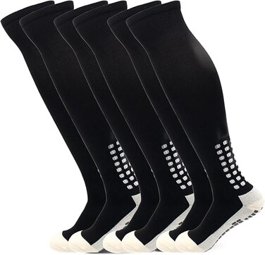 Unisex Adult Grip Soccer Socks for Men Knee Knee soccer socks Black