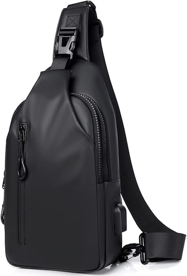 Bag, VUCATIN Body Chest Shoulder Bag for Men Women Casual Shoulder Backpack Bag, Waterproof Leather Chest Casual Daypack with Usb Charging Port for Travel Hiking