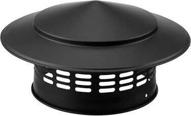 Semetall 6" Round Chimney Cap,304 Stainless Steel Chimney Cover,Cone Top Chimney Cap,Stove Pipe Chimney Cap,Black