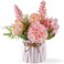 SYOSI Artificial Flowers Hydrangea, Artificial Potted Flowers with Ceramic Vase, Small Faux Flowers Hydrangea Decora, Fake Flower Plants Desktop Decoration for Home Office Table Bedroom (Pink)