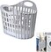 NEEMAY Large Collapsible Clothes Hamper, Folding Laundry Hamper, Foldable Clothes Laundry Basket Hamper High Capacity, Plastic Storage Laundry Box with Dual Handles, Toys Organizer Storage Bin Gray