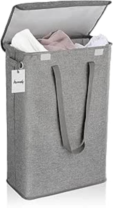 Hermily Large Collapsible Laundry Basket with Waterproof Lining, Dual Handles, and PE Bottom, Foldable Fabric Storage Hamper for Clothes, Ideal for Bathrooms, Bedrooms, Dorms, and Living Rooms