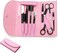 8PCS/SET Professional Eyebrow Shaping Grooming Kit, Eyebrow Scissors, Eyebrow Pencil, Eyebrow Brush, Trimmer, Brush, Beauty Tools Set with Leather Bag Eyebrow Grooming Kit for Women &amp; Men(pink)
