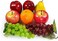 Lorigun Artificial Fruits Pack, Fake Mixture Fruits for Home Decor, Simulation Fruit Set, Party Chirstmas Decortion, Faux Fruit Modle for Photoshoot, Artificial Apple Pear Grape Orange (6 Kinds,8 Pcs)