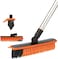 Joyzzz Floor Scrub Brush, 2 in 1 Swivel Grout Brush 140&deg; Extendable Cleaning Brush with Squeegee and V Shaped Corner Brush, with 90 Cm Long Handle, Shower Scrubber for Hard to Reach Areas