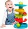 Ball Tower for Toddlers, Ball Drop and Roll Swirling Tower with 4 Tier &amp; 3 Balls   Educational Development Activity Toys for Kids   Ball Tower Ramp Toys for Baby 1 2 3 4 Years
