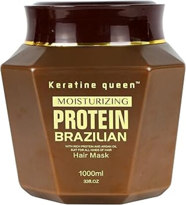 Wuiil New Woman Keratin Queen Moisturizin Hair Growth Protein Brazilian Mask - Professional Treatment for Repair, Nourishment &amp; Beauty Vitamin Complex All Types with Rich and Argan Oil, Omega 3, 9, E