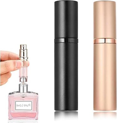 BIGTHREE Travel Perfume Refillable Bottle, Portable Perfume Atomiser, Bottom Filling Mini Atomizer, Pocket Size Perfumes Dispenser for Flying,Purse,Travel,Vaction Essentials